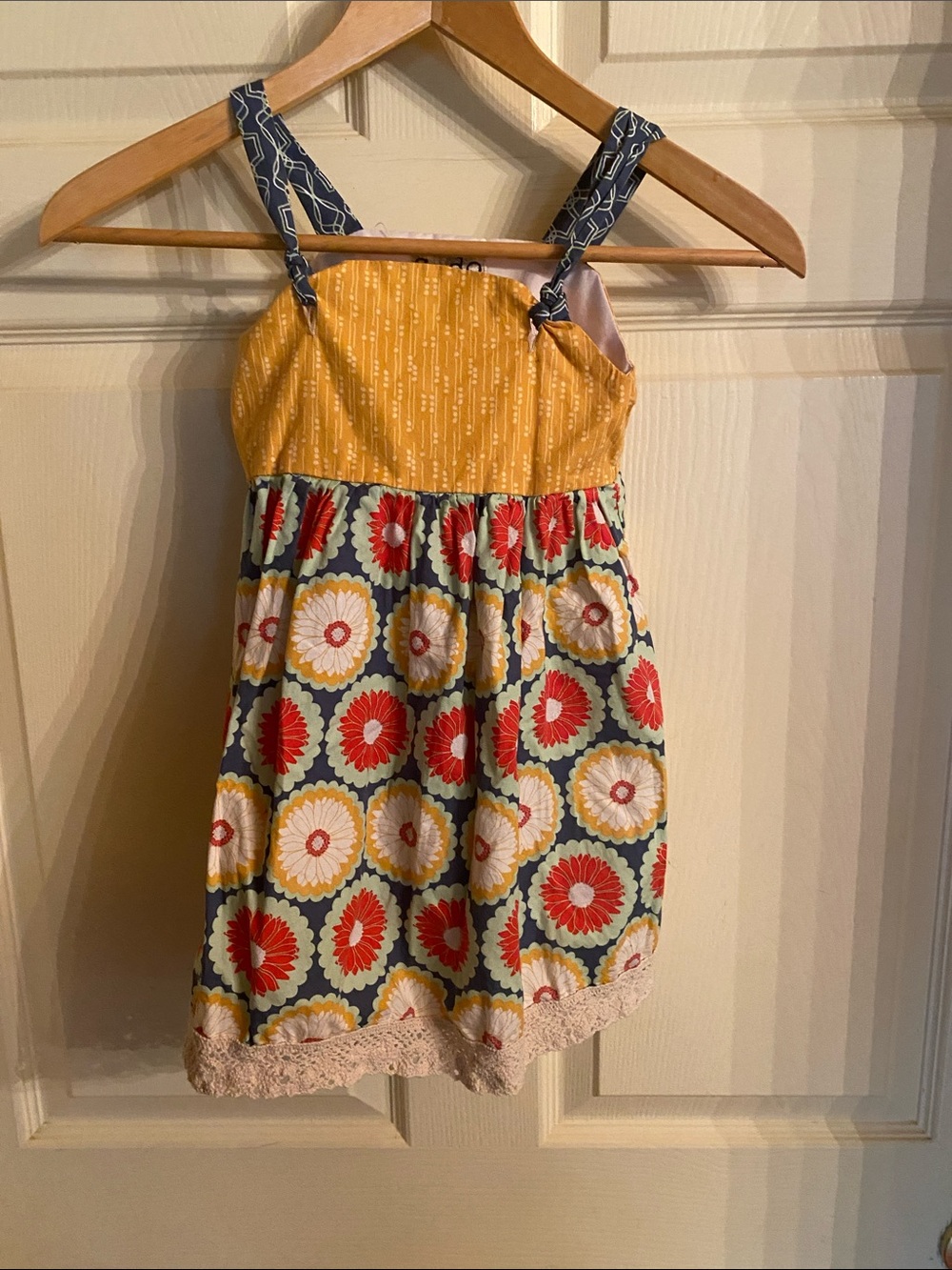 Girls Yellow and Multicolor Floral Sundress - Brand Unspecified